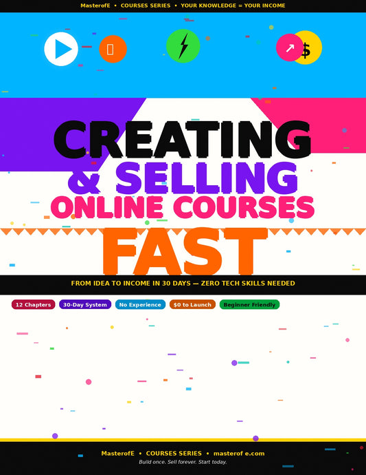 Creating & Selling Online Courses Fast: From Idea to Income in 30 Days (Zero Tech Skills Needed)