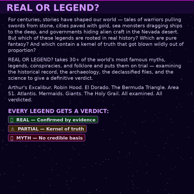 Real or Legend – Uncovering the Truth Behind History, Myths & Unexplained Stories