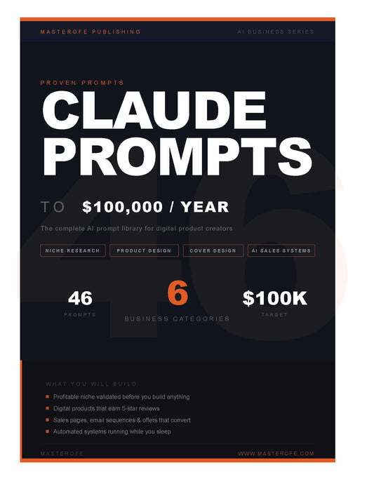 46 Claude Prompts to $100K/Year – AI Prompt Guide for Business & Income Growth | MasterofE