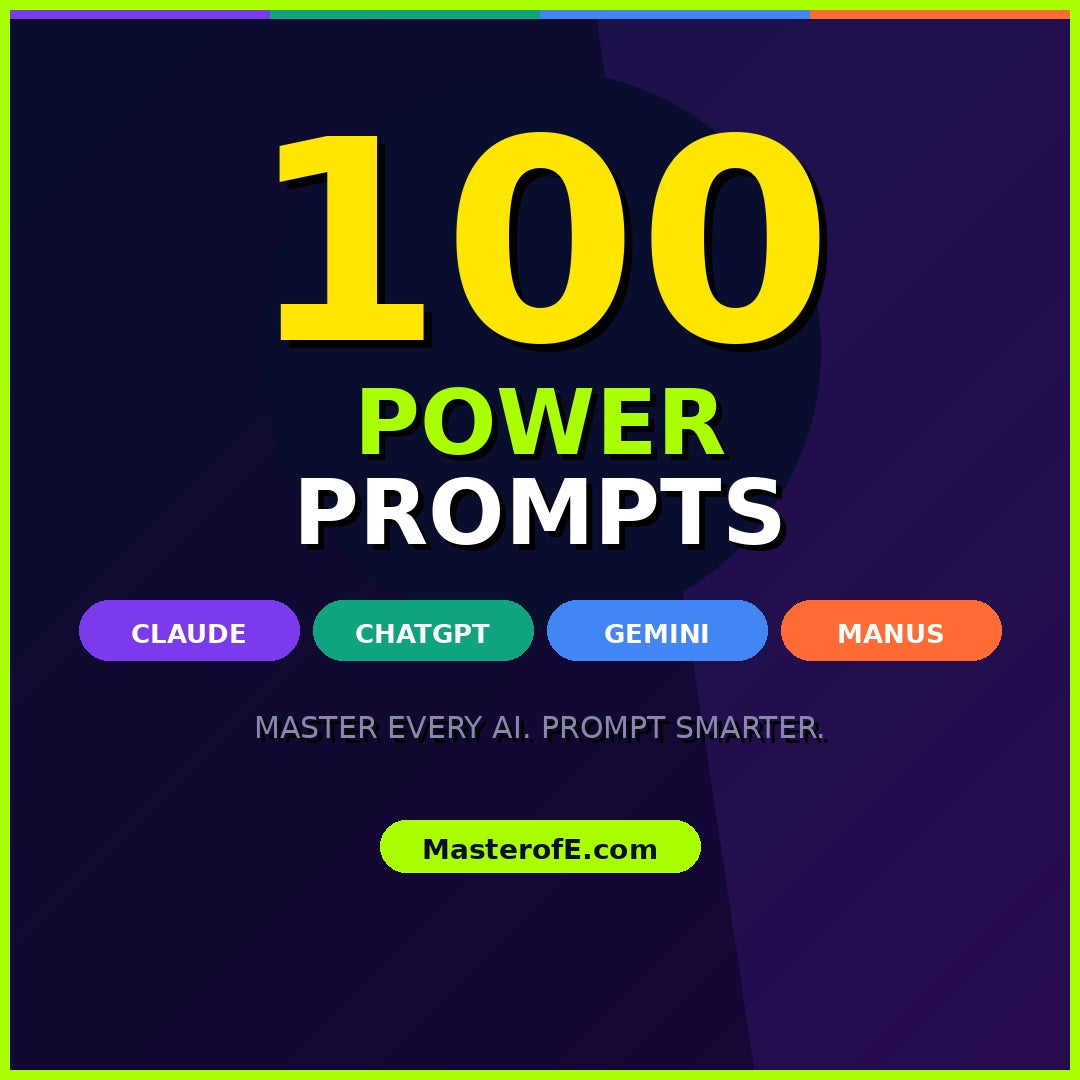100 AI Power Prompts – Digital eBook Ready-to-Use Prompts for Productivity & Creativity