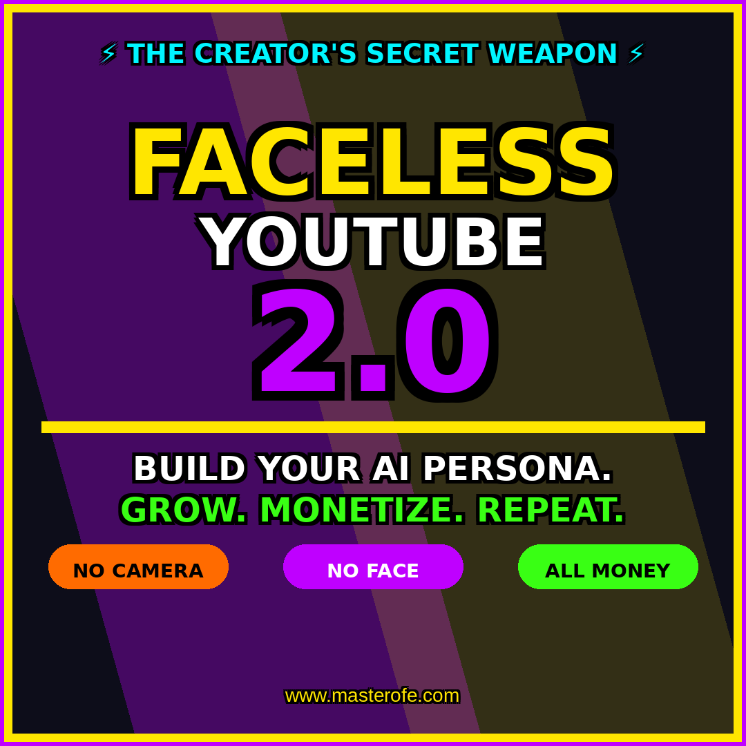 Faceless YouTube The Complete Guide to Building and Growing a Successful YouTube Channel Without Showing Your Face